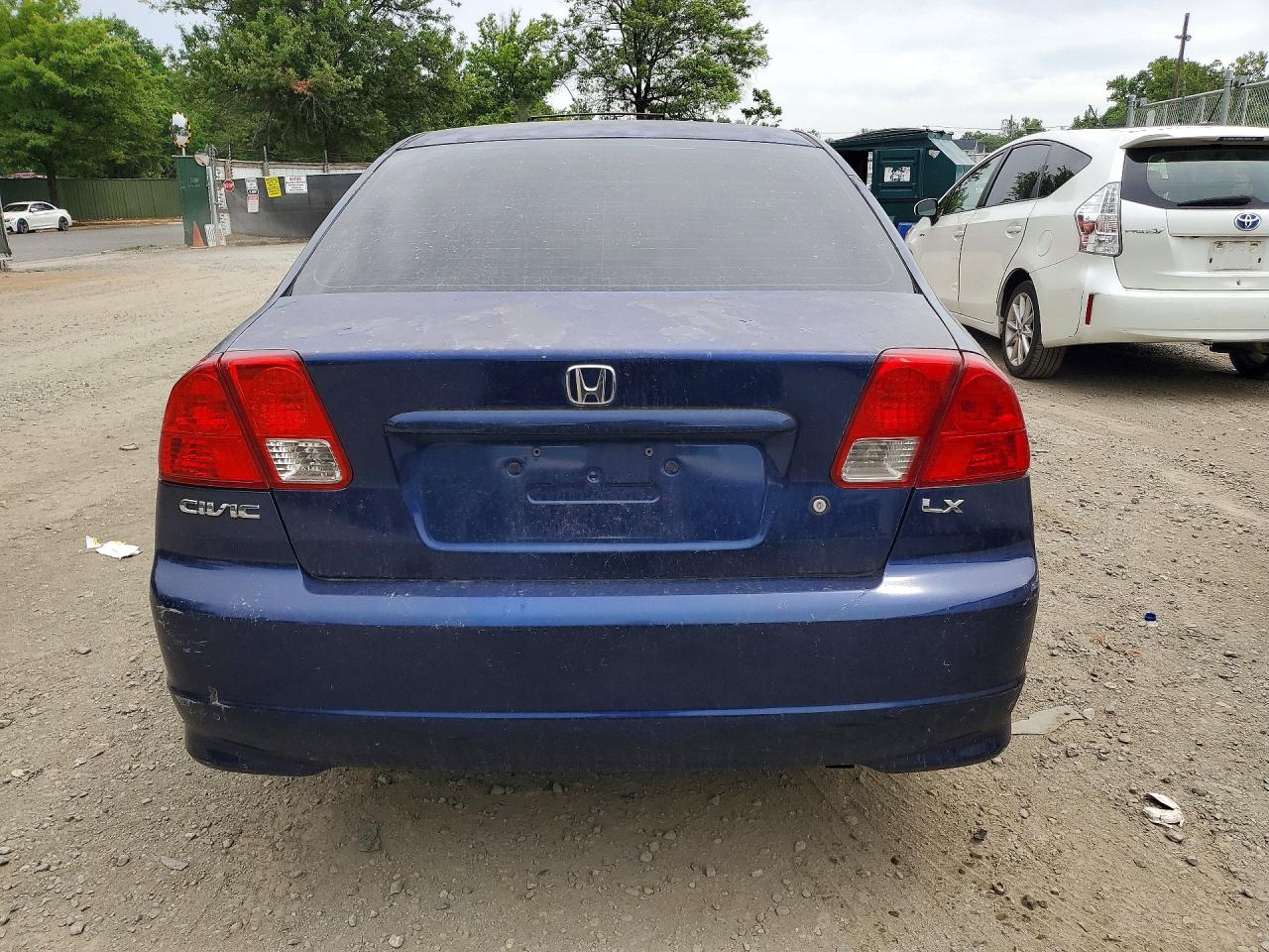 2005 Honda Civic Lx Blue vin: 2HGES16565H564667