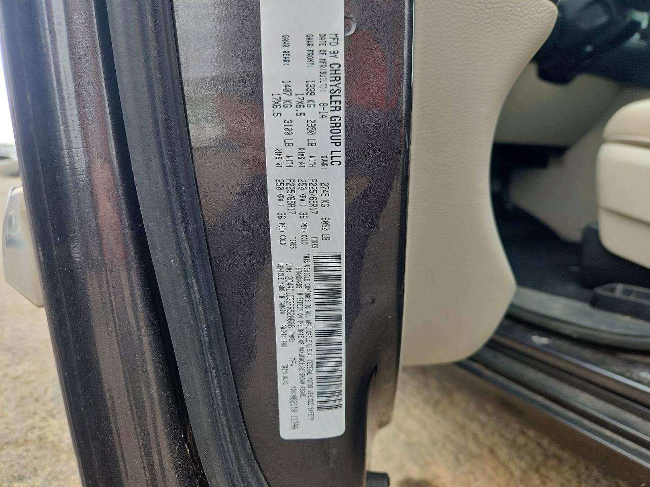 2015 Chrysler Town & Country Touring L Gray vin: 2C4RC1CG3FR520608