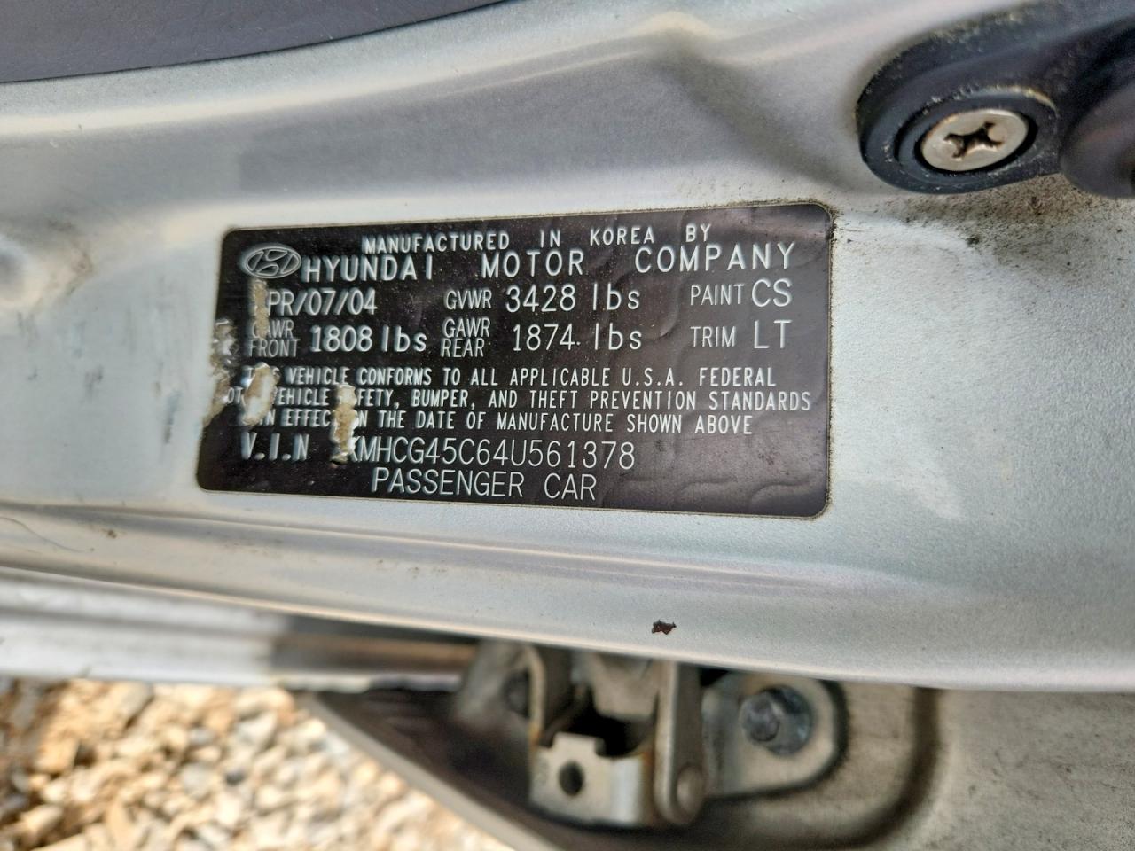 2004 Hyundai Accent Gl Silver vin: KMHCG45C64U561378
