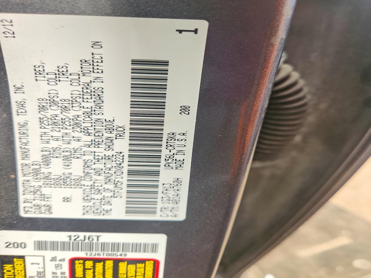 2013 Toyota Tundra Double Cab Sr5 Gray vin: 5TFUM5F1XDX042224