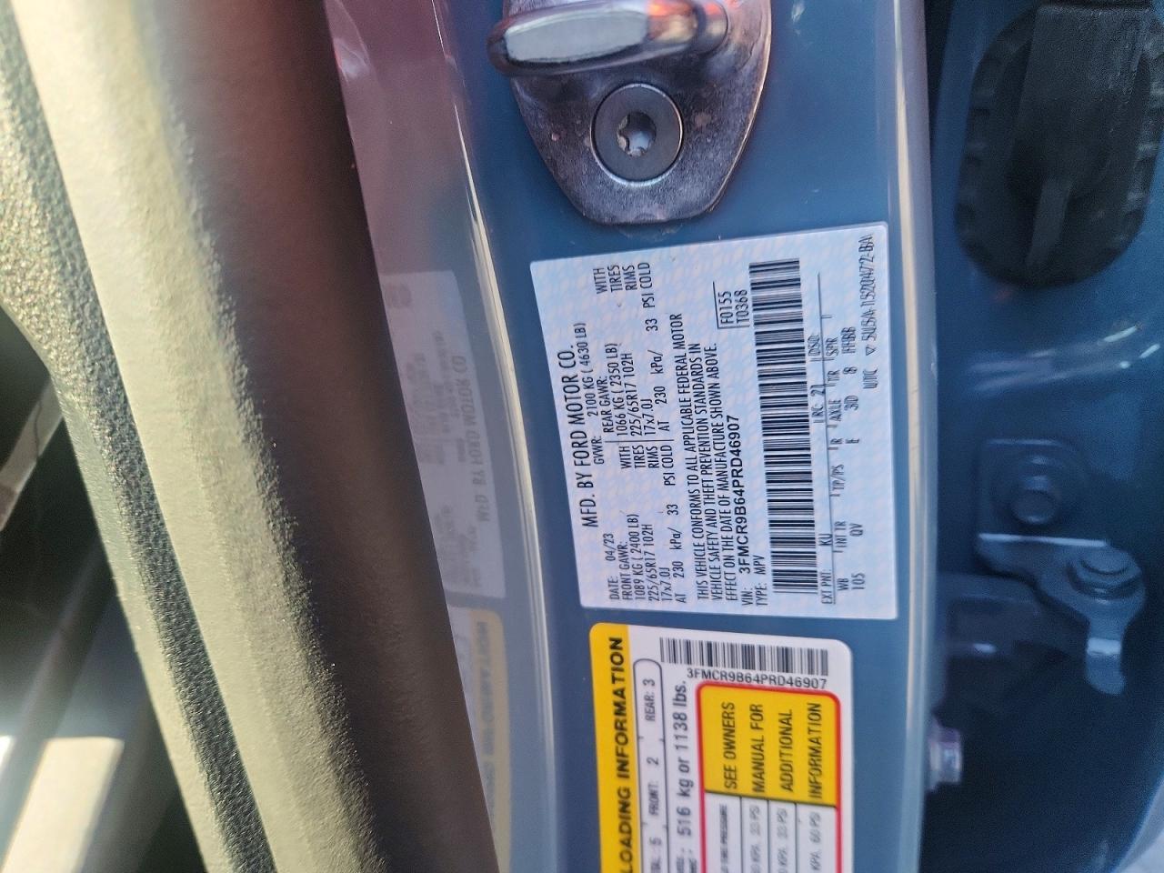 2023 Ford Bronco Sport Big Bend Blue vin: 3FMCR9B64PRD46907