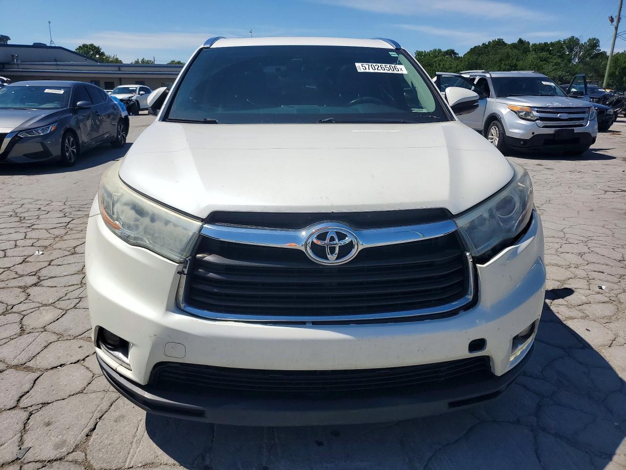 2015 Toyota Highlander Limited White vin: 5TDDKRFH5FS155842