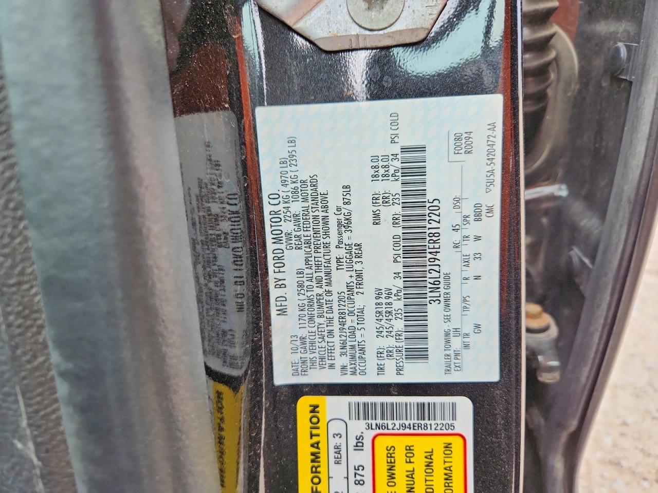 2014 Lincoln Mkz Black vin: 3LN6L2J94ER812205