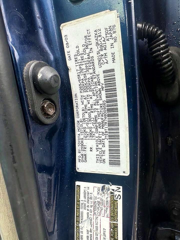 2004 Toyota 4runner Limited Blue vin: JTEBT17R748009565