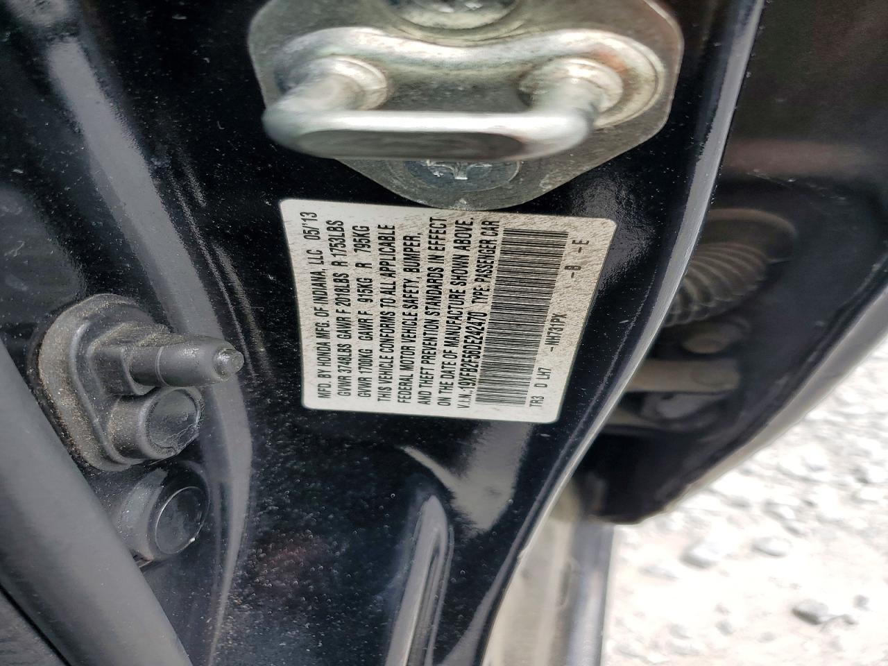 2013 Honda Civic Lx Black vin: 19XFB2F56DE242470
