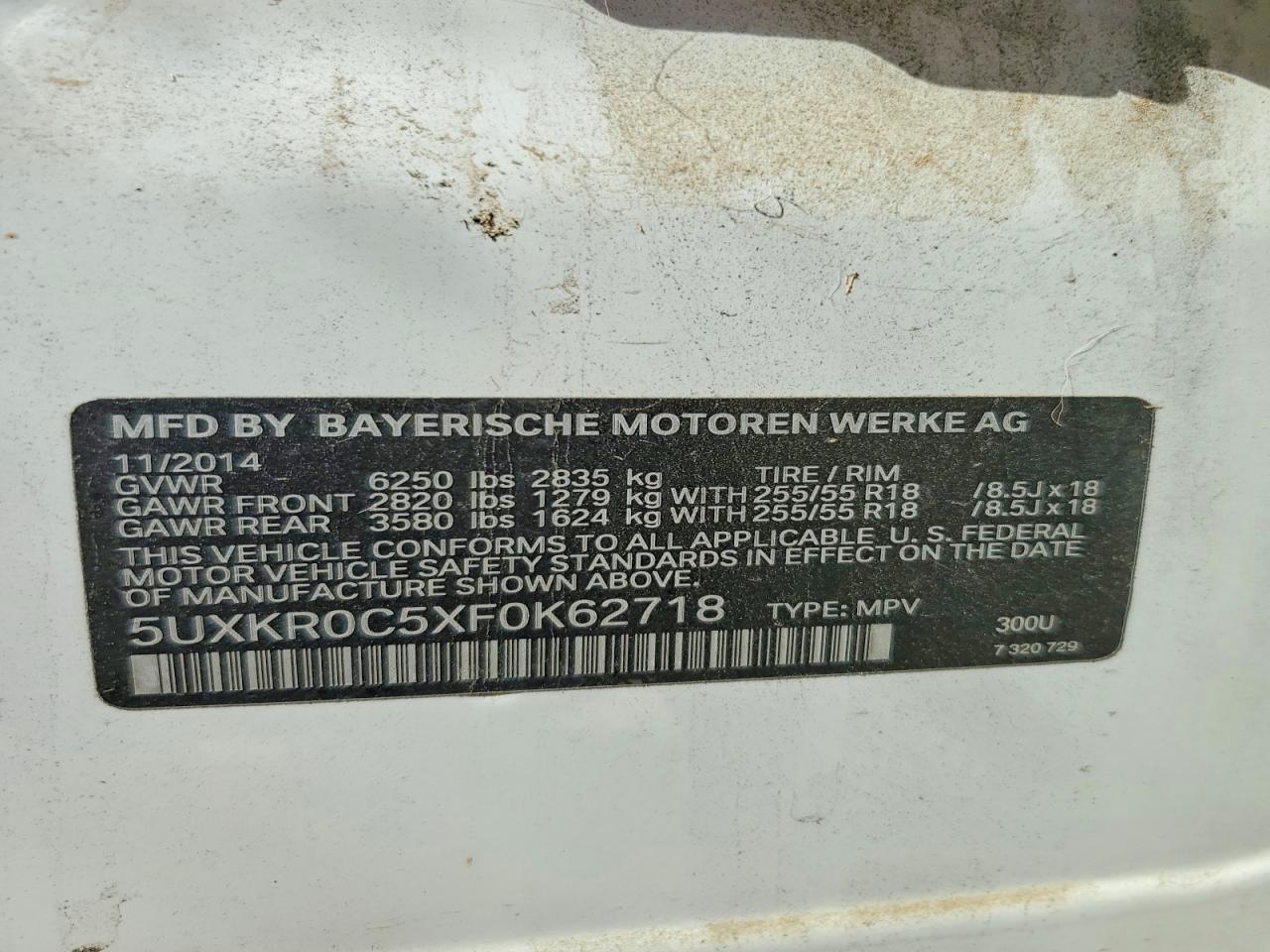 2015 Bmw X5 Xdrive35i White vin: 5UXKR0C5XF0K62718
