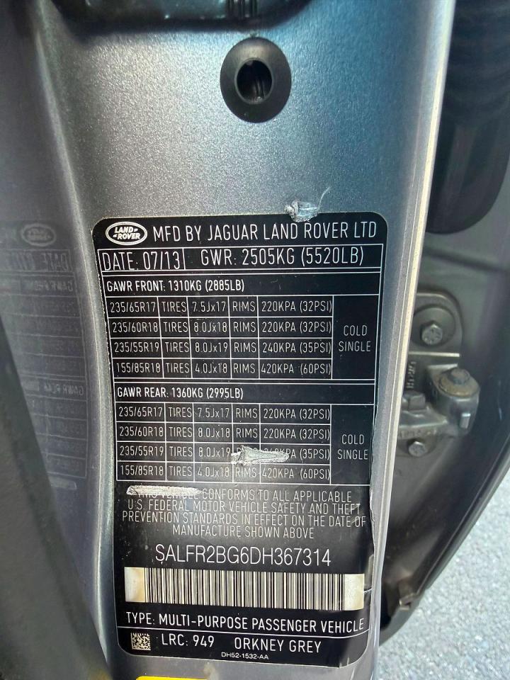 2013 Land Rover Lr2 Hse Gray vin: SALFR2BG6DH367314