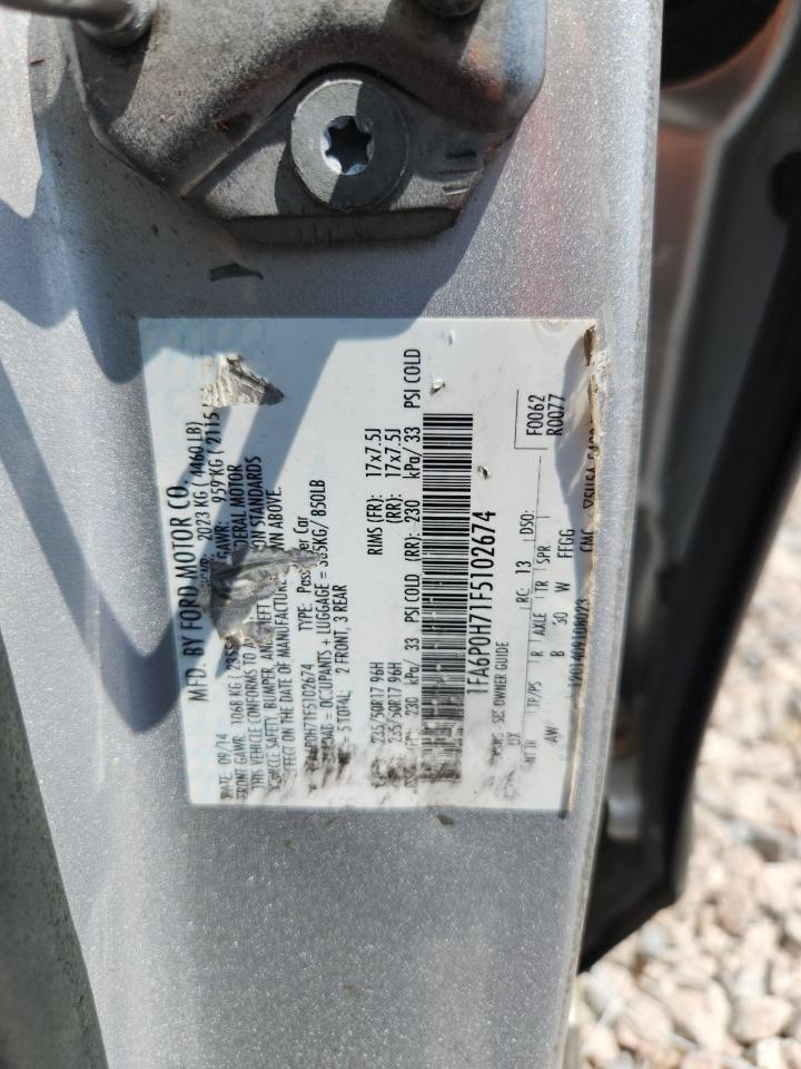 2015 Ford Fusion Se Silver vin: 1FA6P0H71F5102674