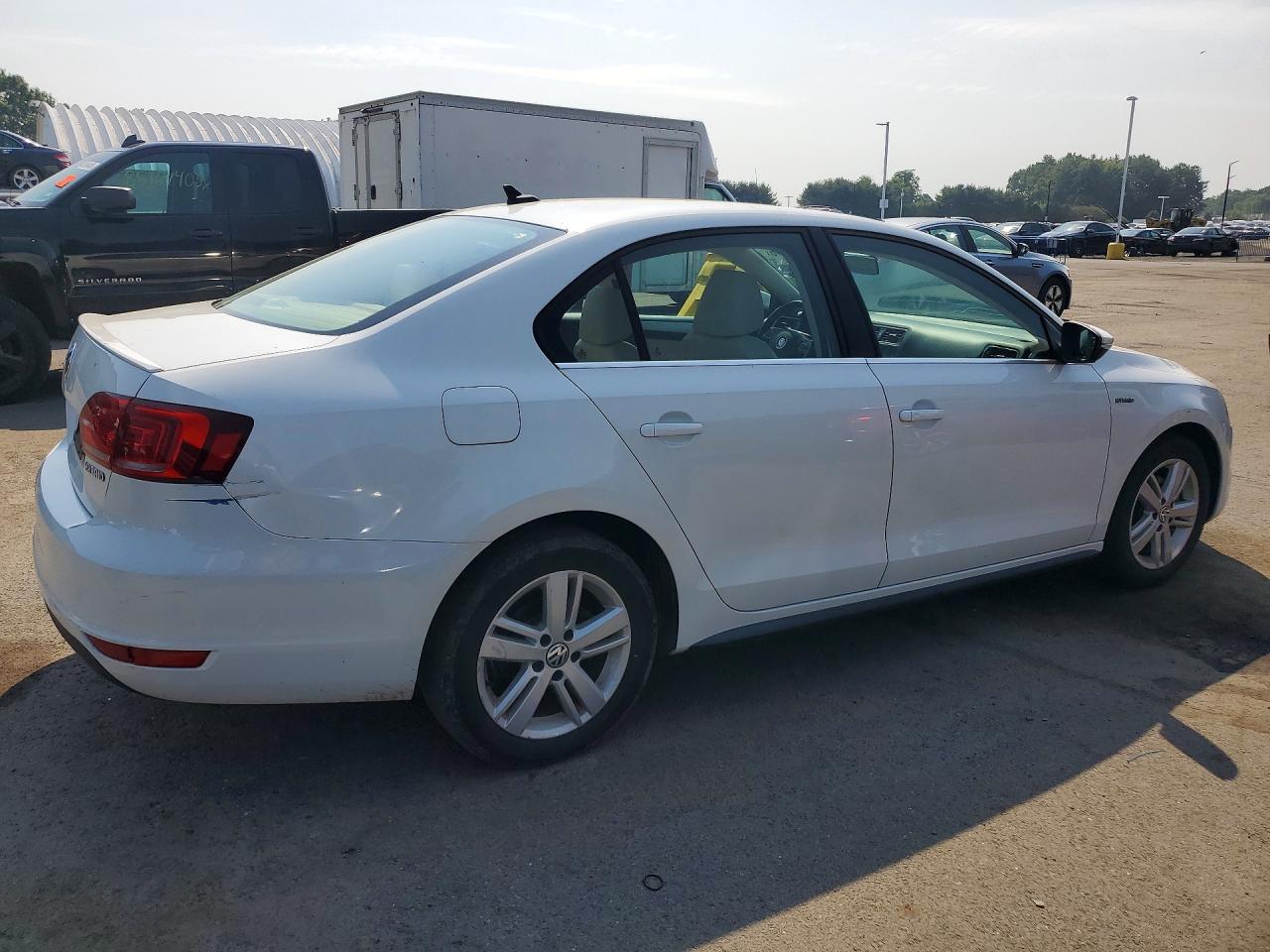 2014 Volkswagen Jetta Hybrid White vin: 3VW637AJXEM279685