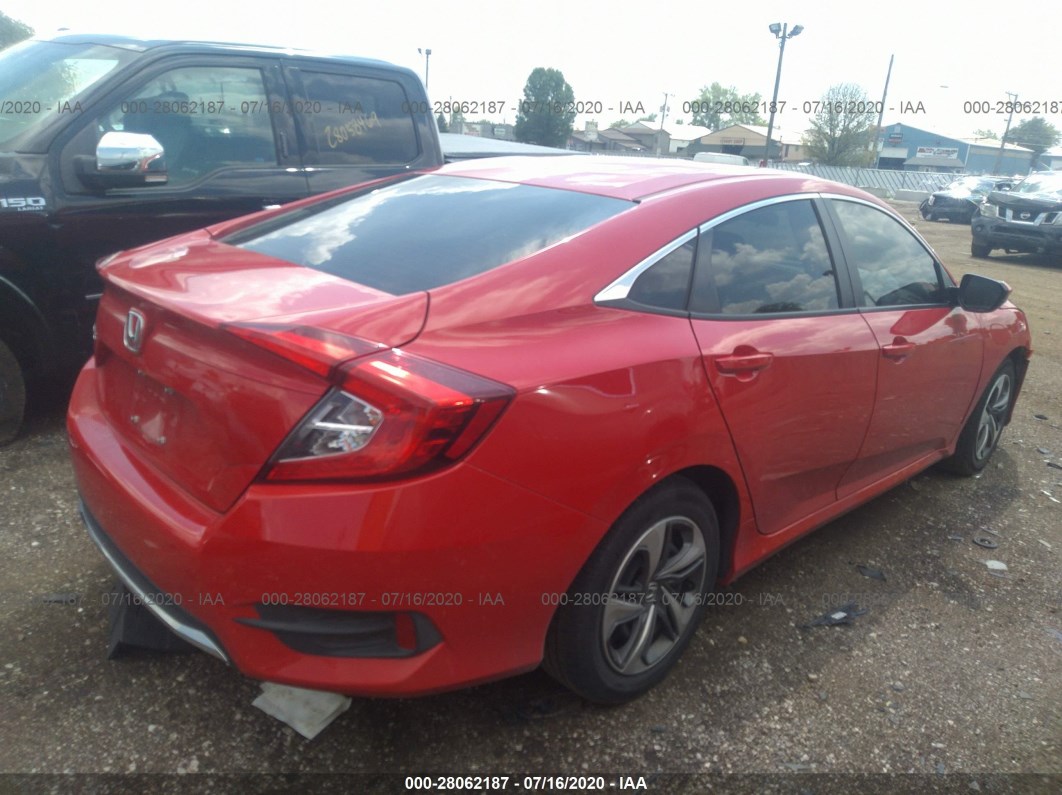 2019 Honda Civic Sedan Lx Red vin: 2HGFC2F61KH537047