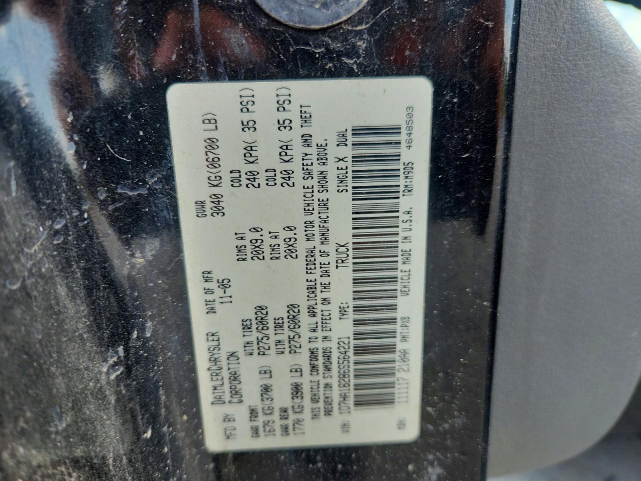 2006 Dodge Ram 1500 St/slt Black vin: 1D7HA18286S564221