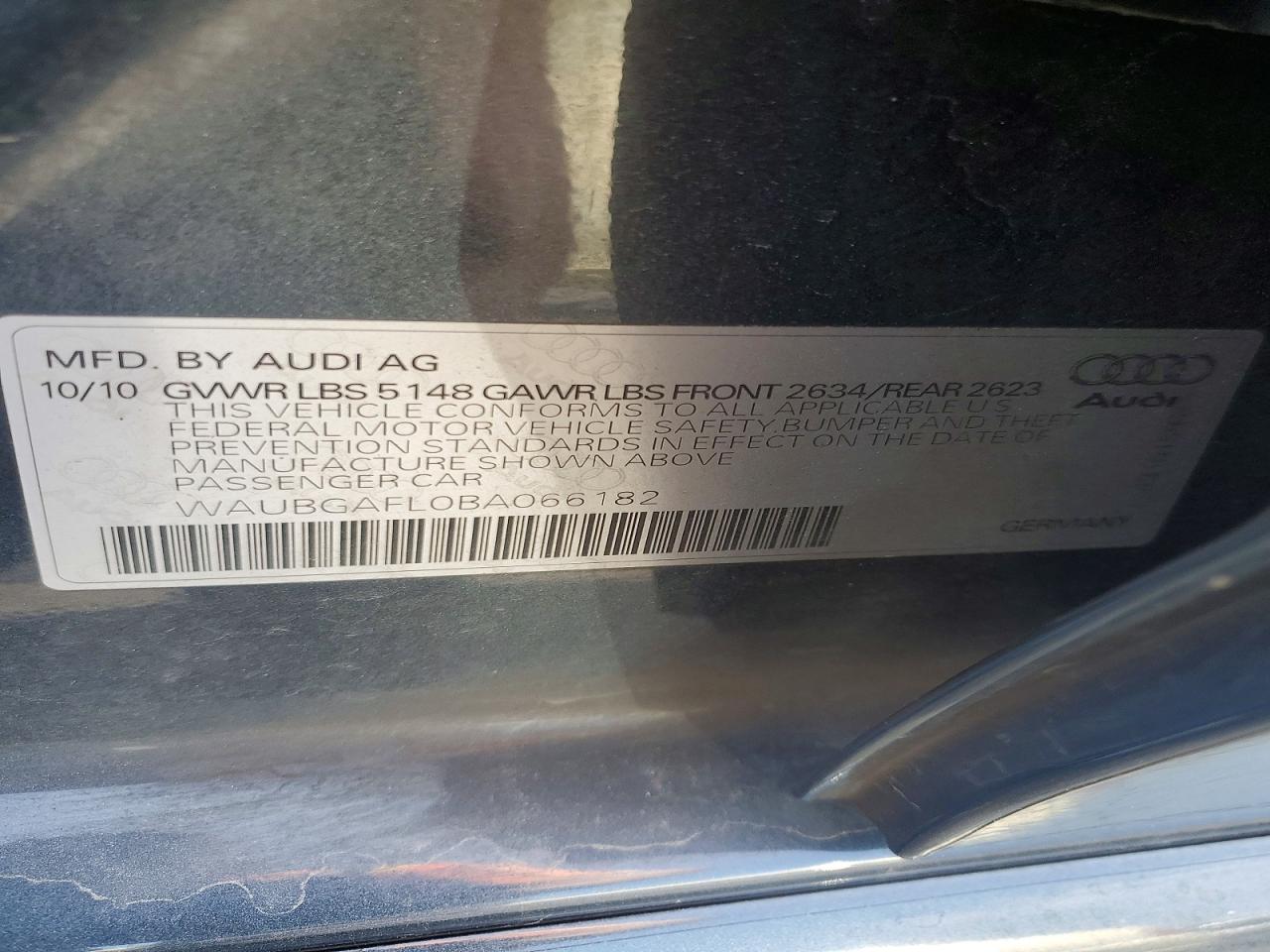 2011 Audi S4 Premium Plus Серый vin: WAUBGAFL0BA066182