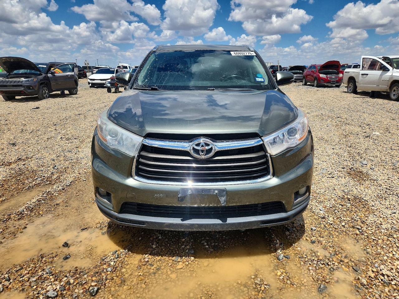 2014 Toyota Highlander Limited Зеленый vin: 5TDYKRFHXES015592