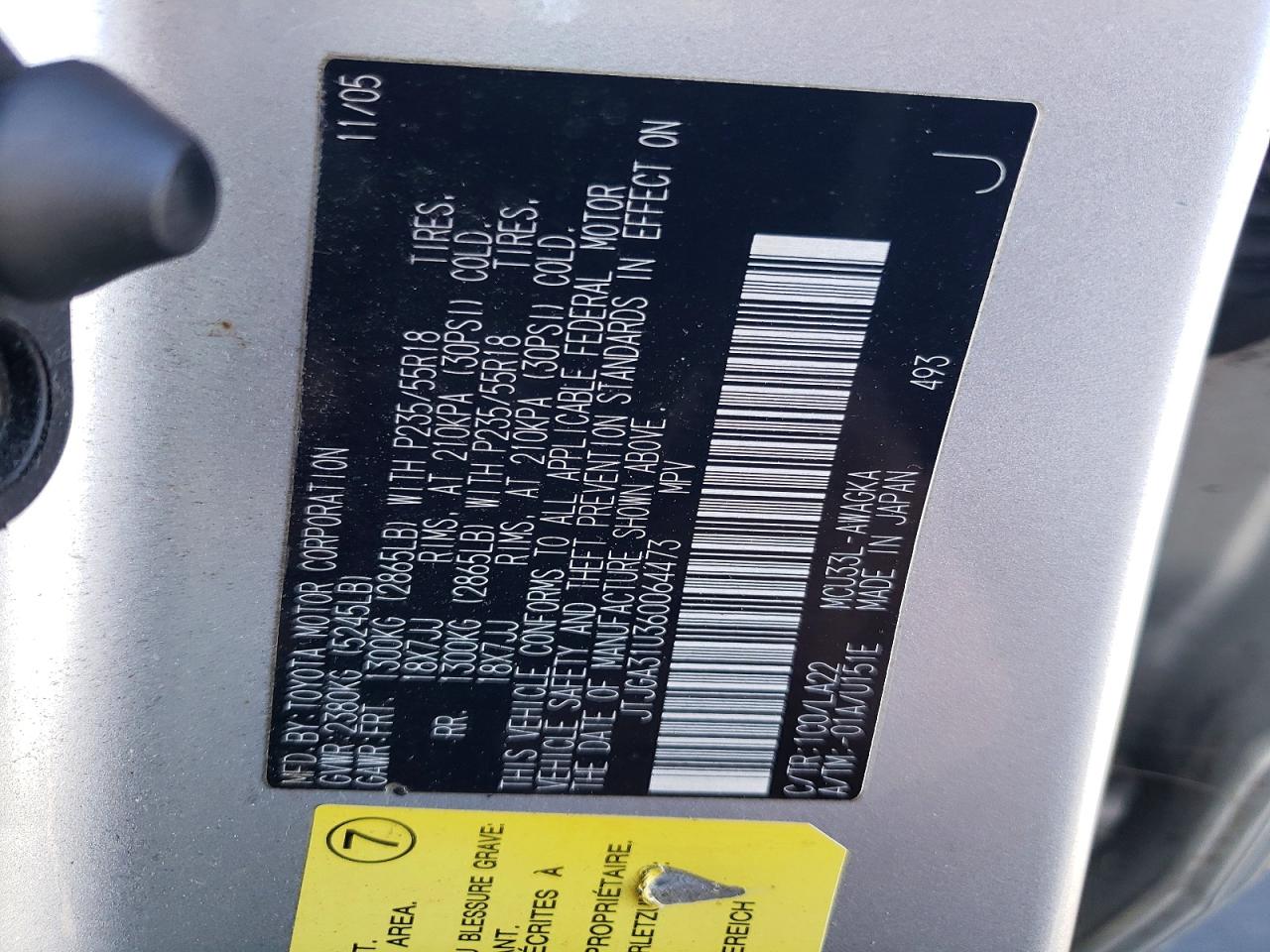2006 Lexus Rx 330 Gray vin: JTJGA31U360064473