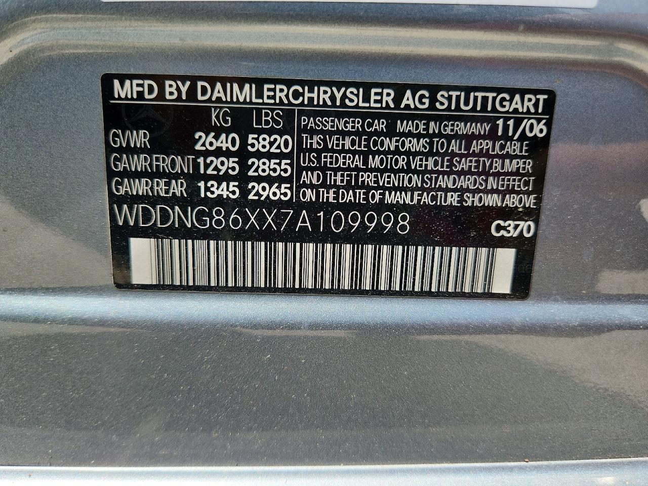 2007 Mercedes-benz S 550 4matic Silver vin: WDDNG86XX7A109998