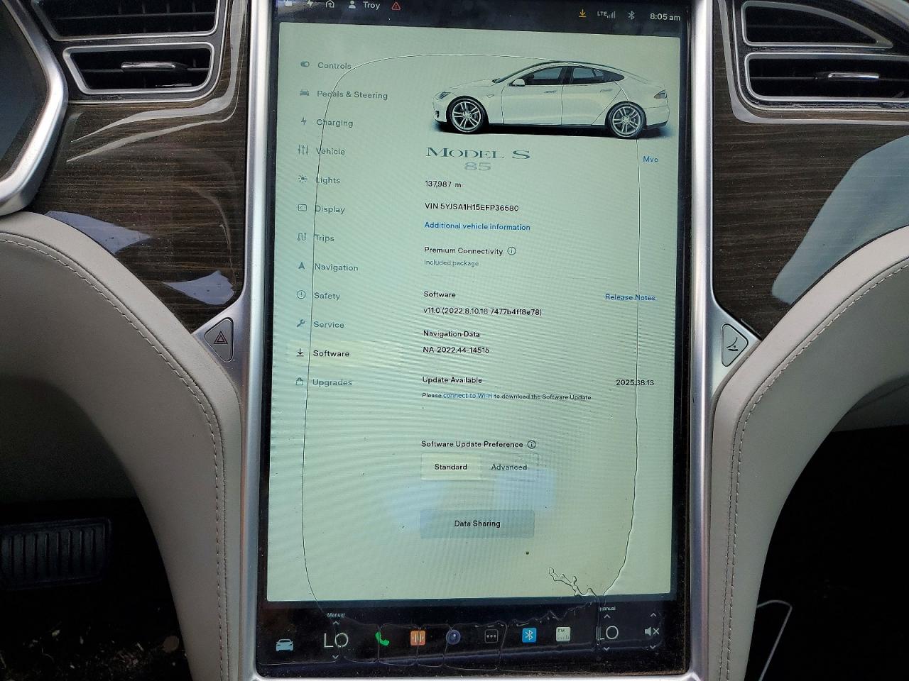 2014 Tesla Model S White vin: 5YJSA1H15EFP36580
