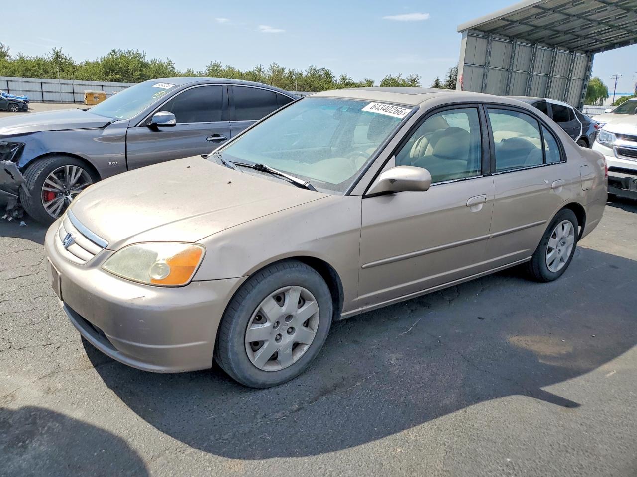 2002 Honda Civic Ex Tan vin: 2HGES26882H609510