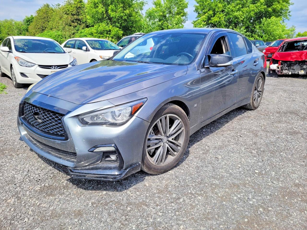 2015 Infiniti Q50 Base Charcoal vin: JN1BV7AR3FM390032