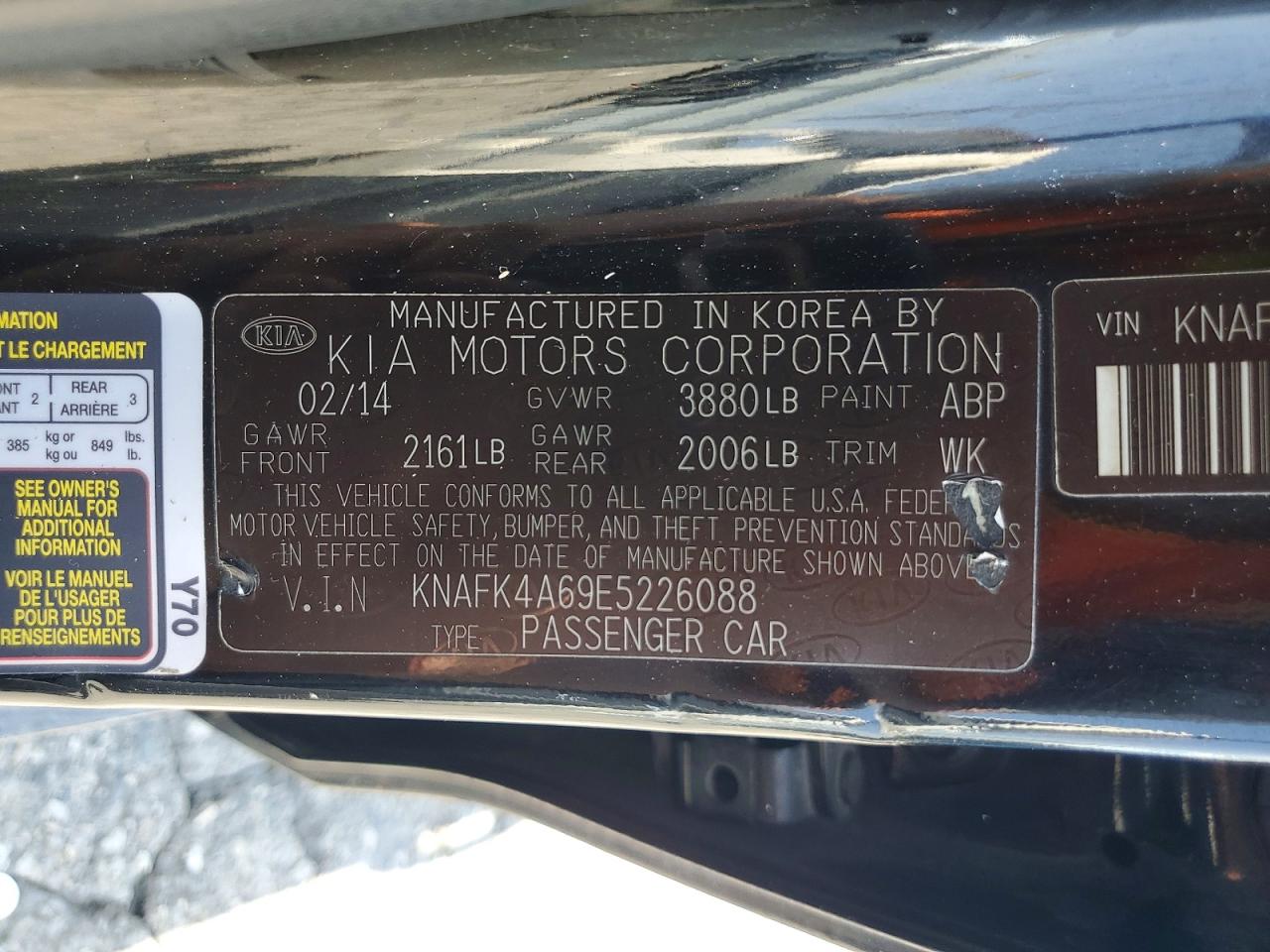 2014 Kia Forte Lx Black vin: KNAFK4A69E5226088