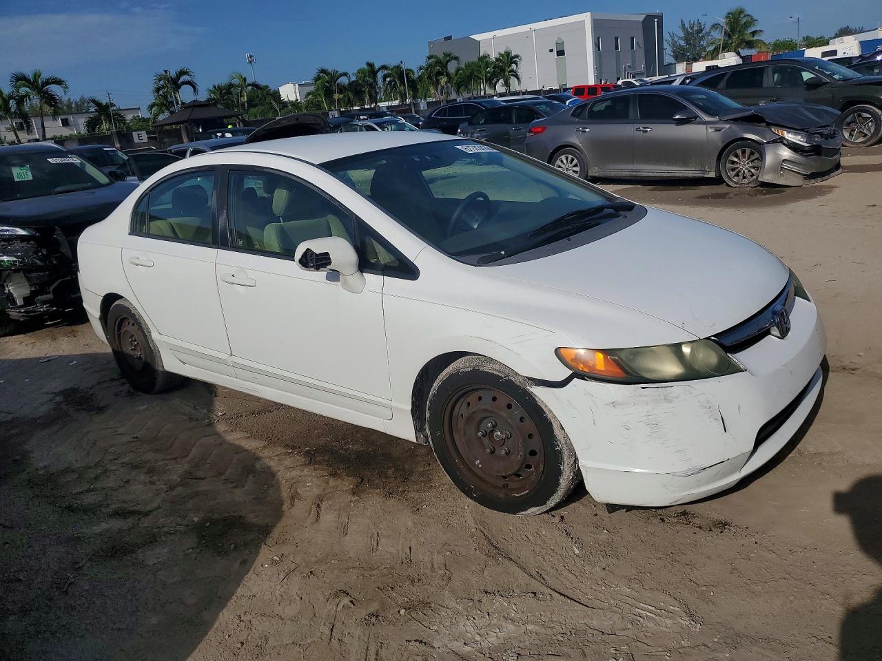 2008 Honda Civic Lx White vin: 2HGFA16588H346225