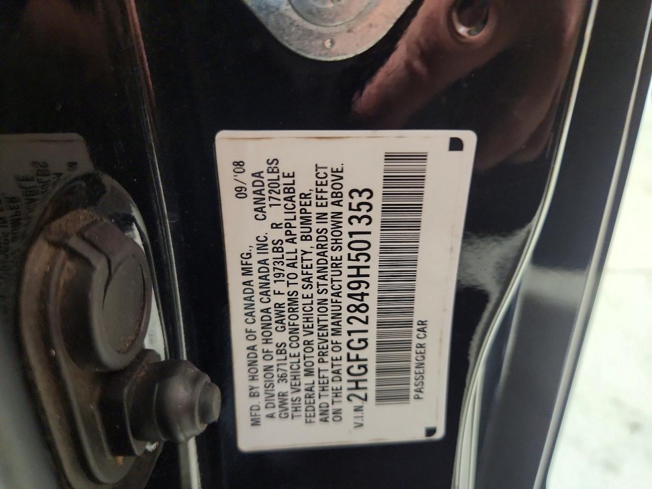2009 Honda Civic Ex Black vin: 2HGFG12849H501353
