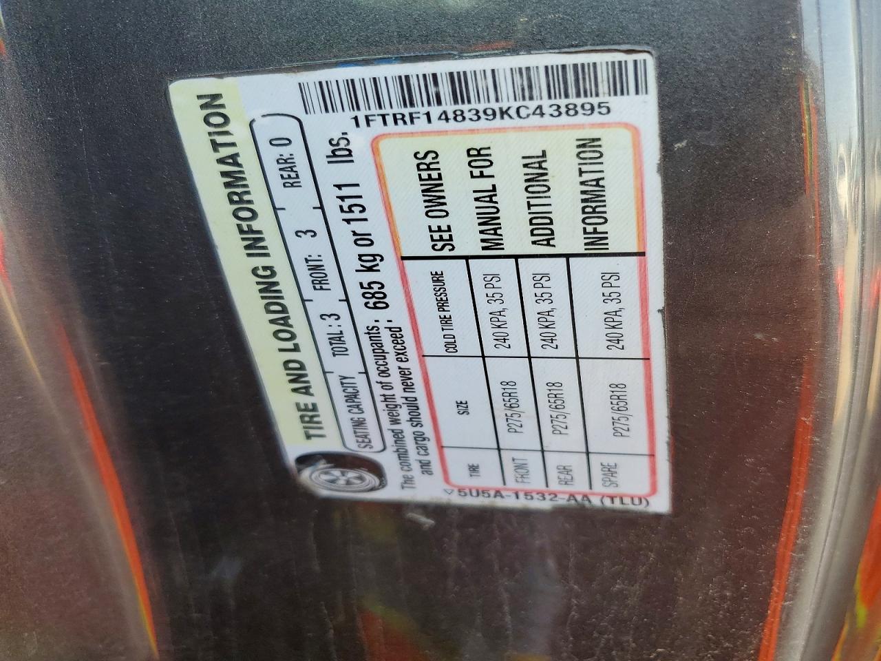 2009 Ford F150 Gray vin: 1FTRF14839KC43895
