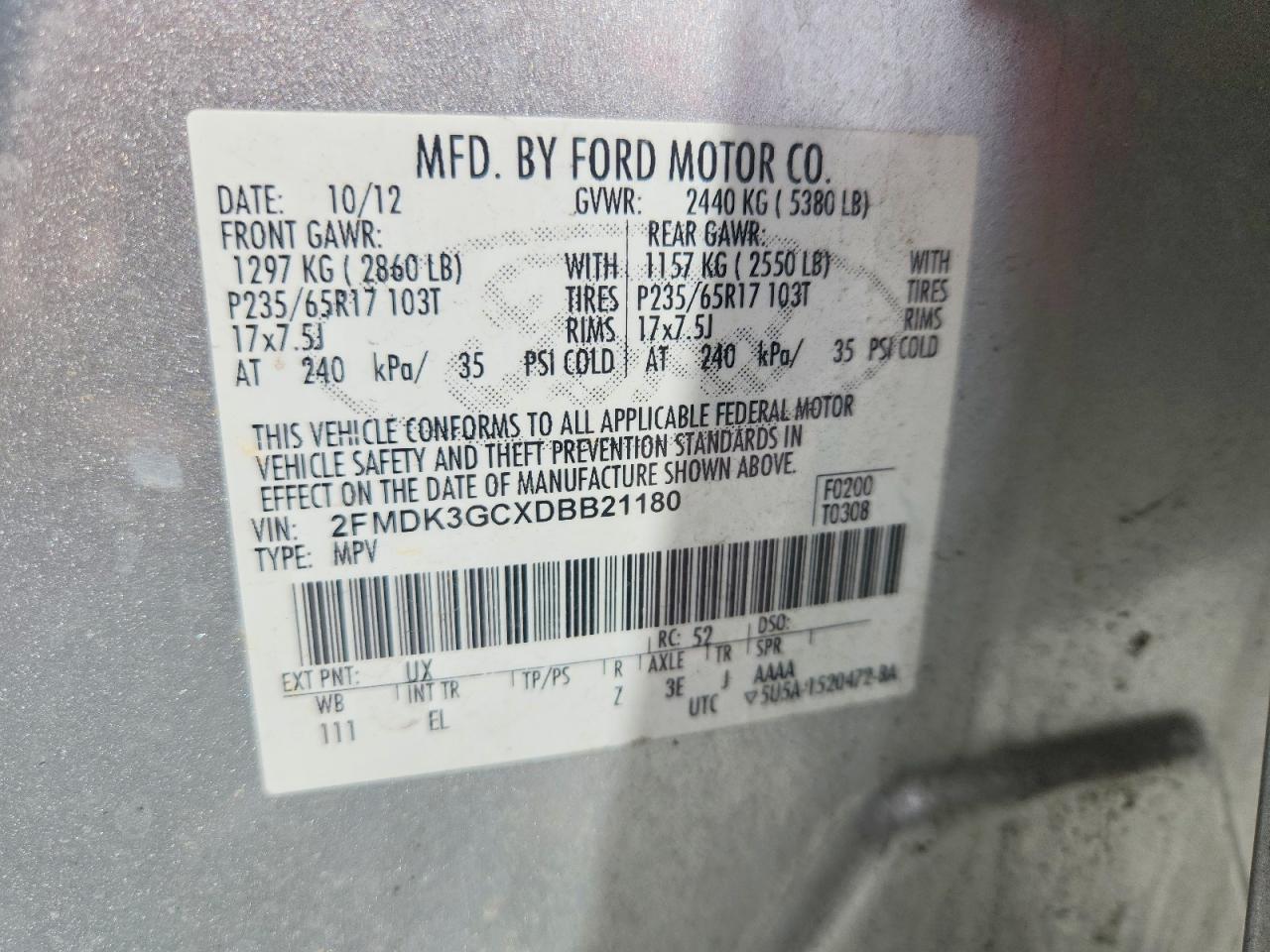 2013 Ford Edge Se Silver vin: 2FMDK3GCXDBB21180