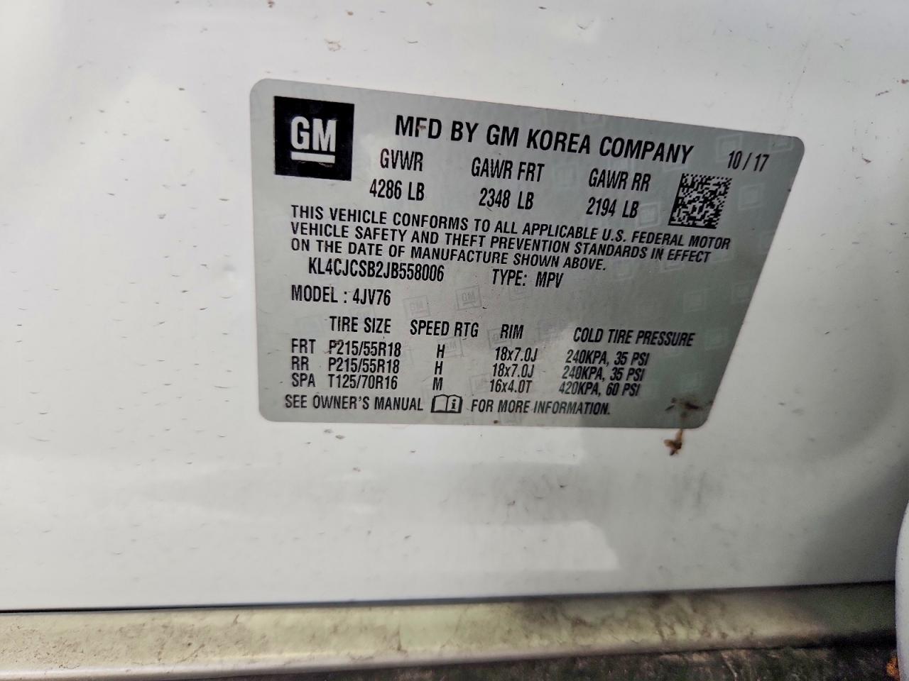2018 Buick Encore Essence White vin: KL4CJCSB2JB558006