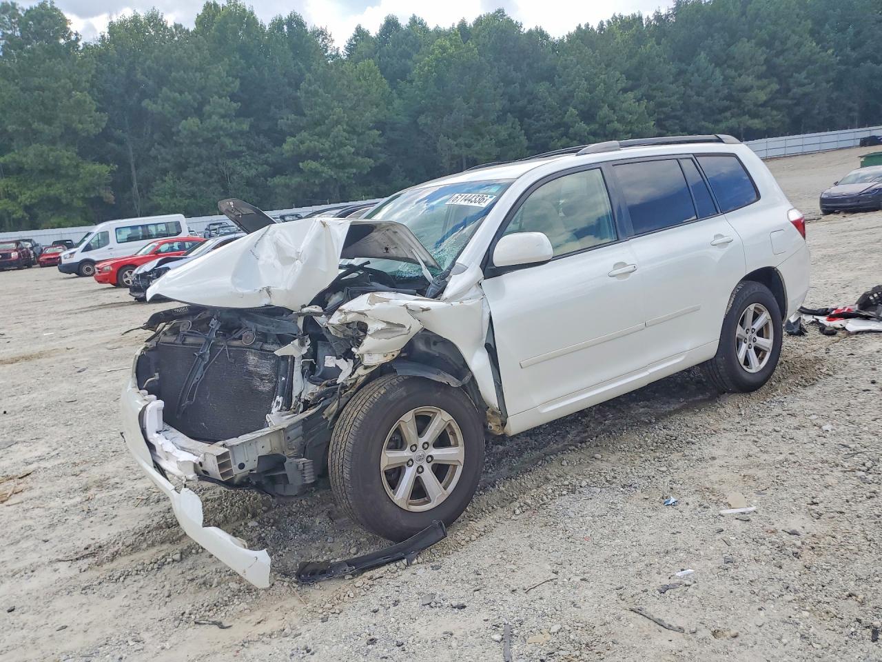 2009 Toyota Highlander Base White vin: JTEDA41AX92005054