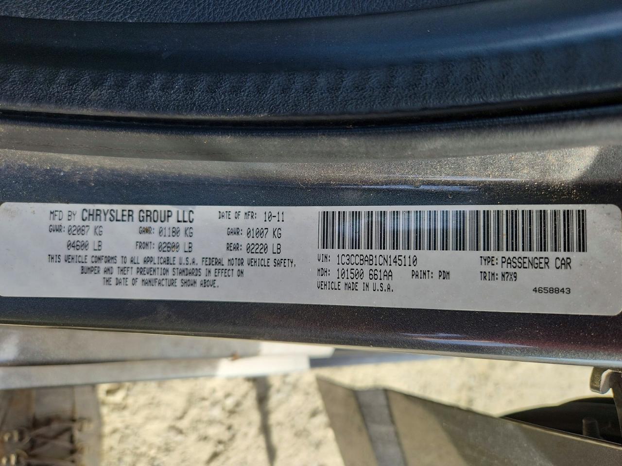 2012 Chrysler 200 Lx Gray vin: 1C3CCBAB1CN145110