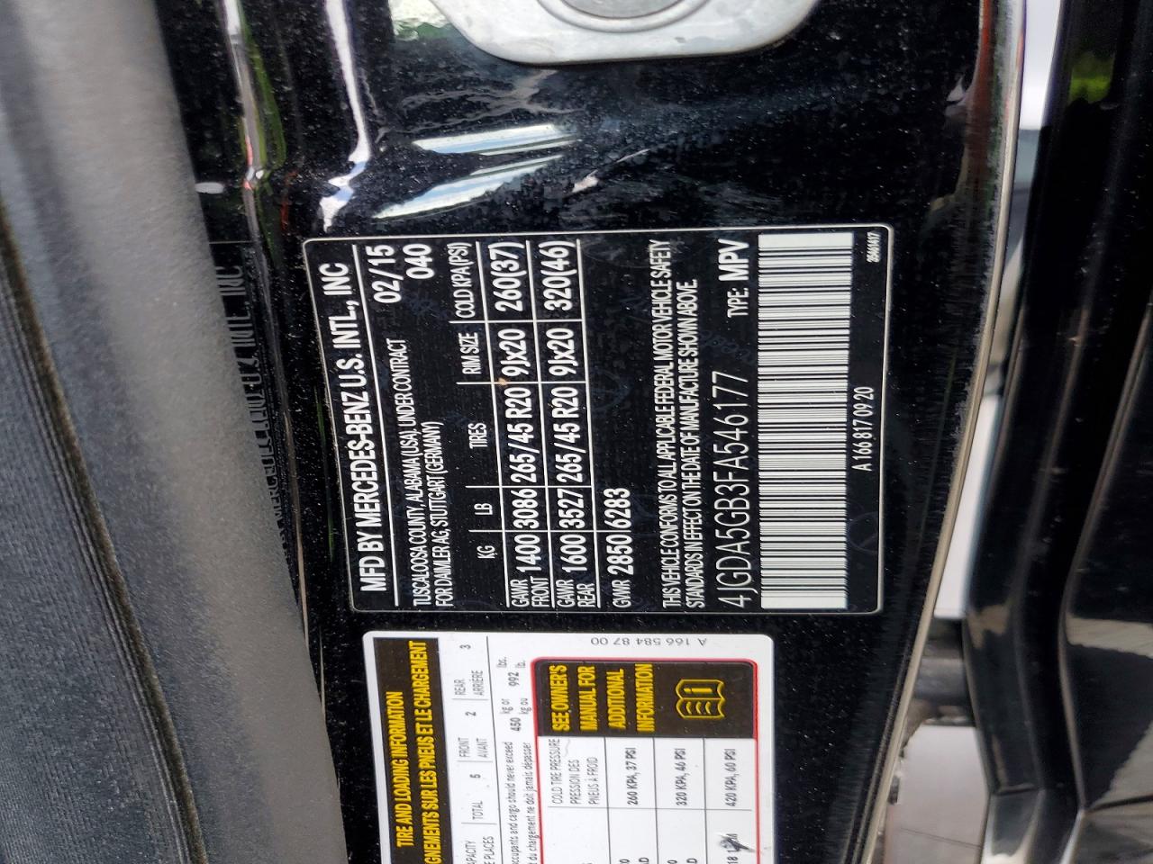 2015 Mercedes-benz Ml 400 4matic Black vin: 4JGDA5GB3FA546177