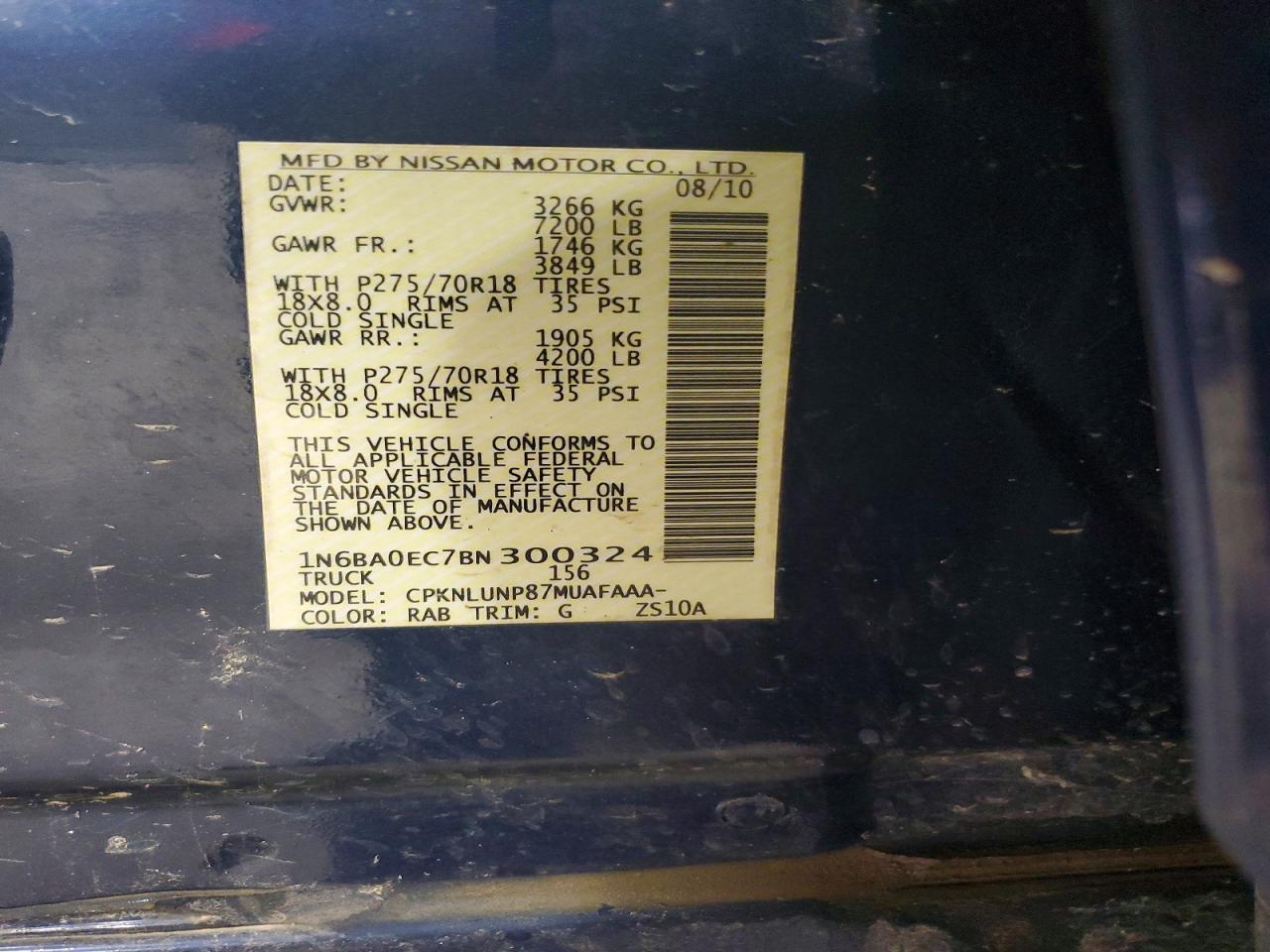 2011 Nissan 350c Blue vin: 1N6BA0EC7BN300324