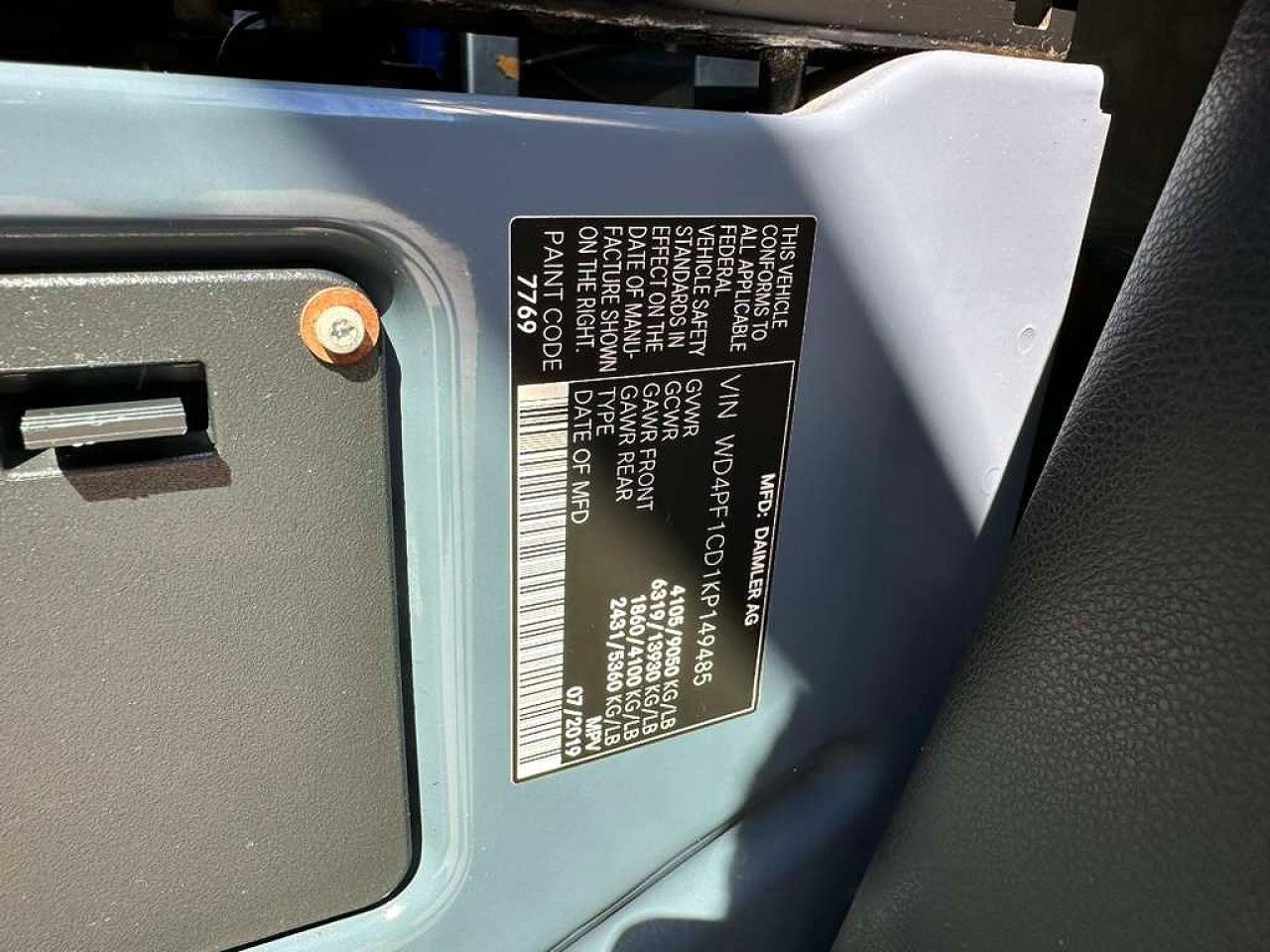 2019 Mercedes-benz Sprinter 2500 Серый vin: WD4PF1CD1KP149485