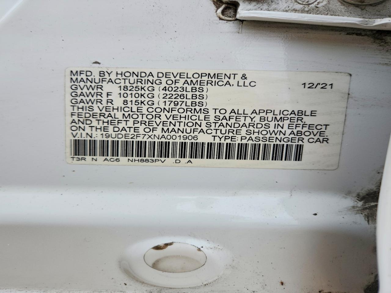 2022 Acura Ilx Premium White vin: 19UDE2F7XNA001906