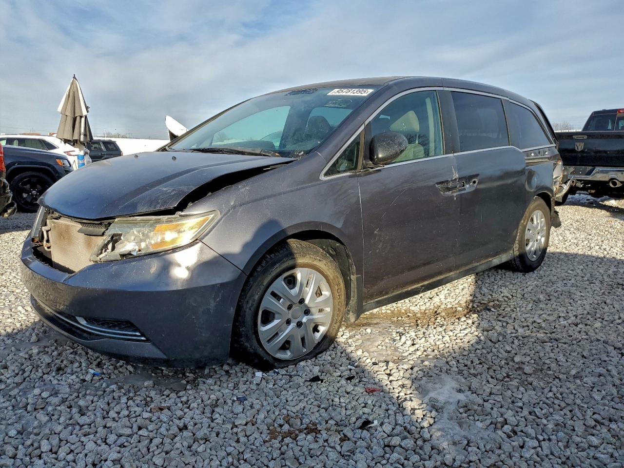 2014 Honda Odyssey Lx Gray vin: 5FNRL5H2XEB026826