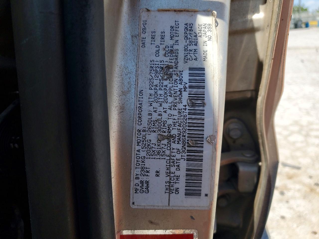 2002 Toyota 4runner Sr5 Золотой vin: JT3GN86R920226744