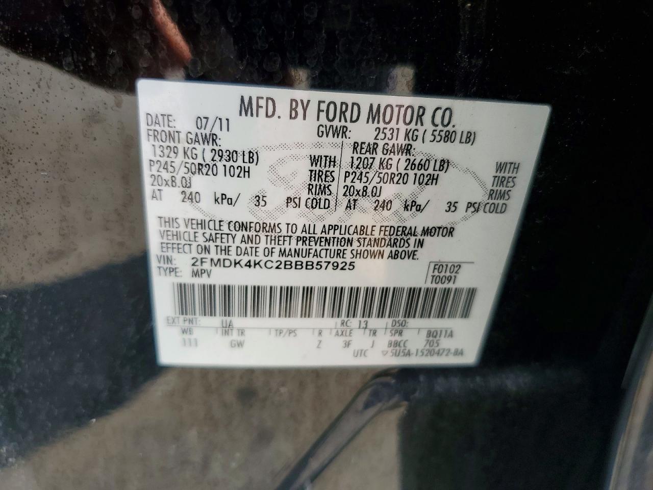 2011 Ford Edge Limited Черный vin: 2FMDK4KC2BBB57925