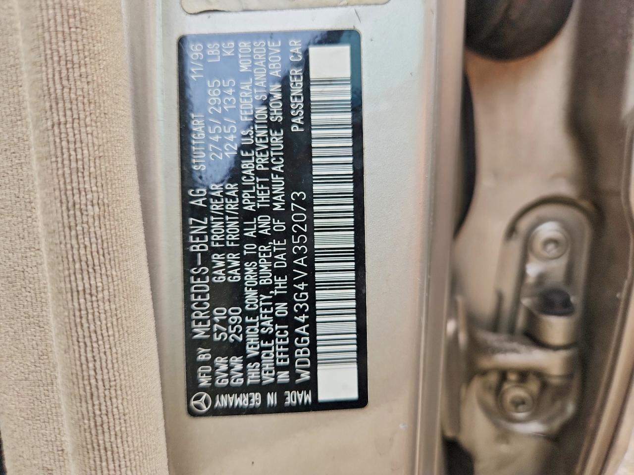 1997 Mercedes-benz S 420 Beige vin: WDBGA43G4VA352073