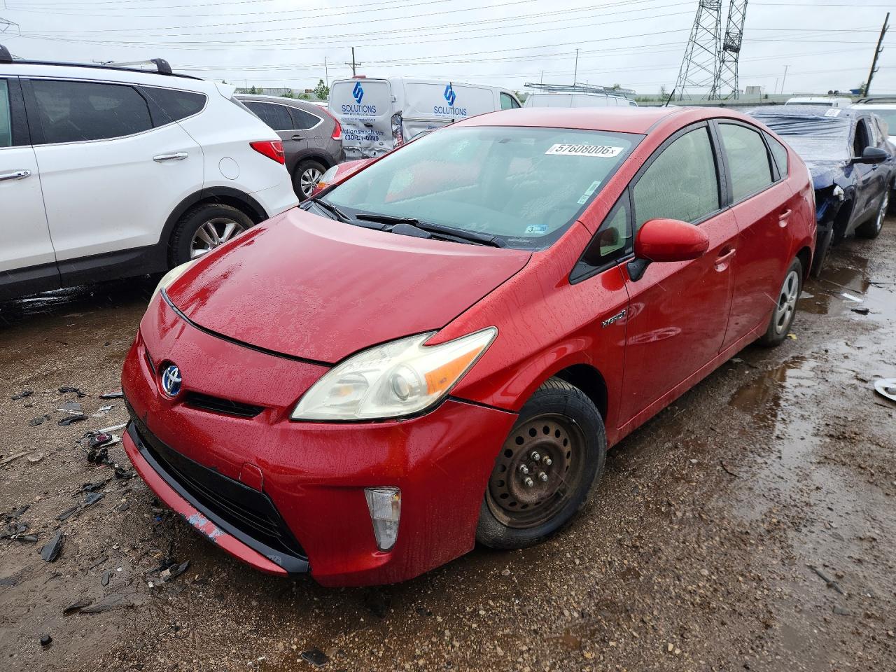 2012 Toyota Prius Three Red vin: JTDKN3DUXC5412913