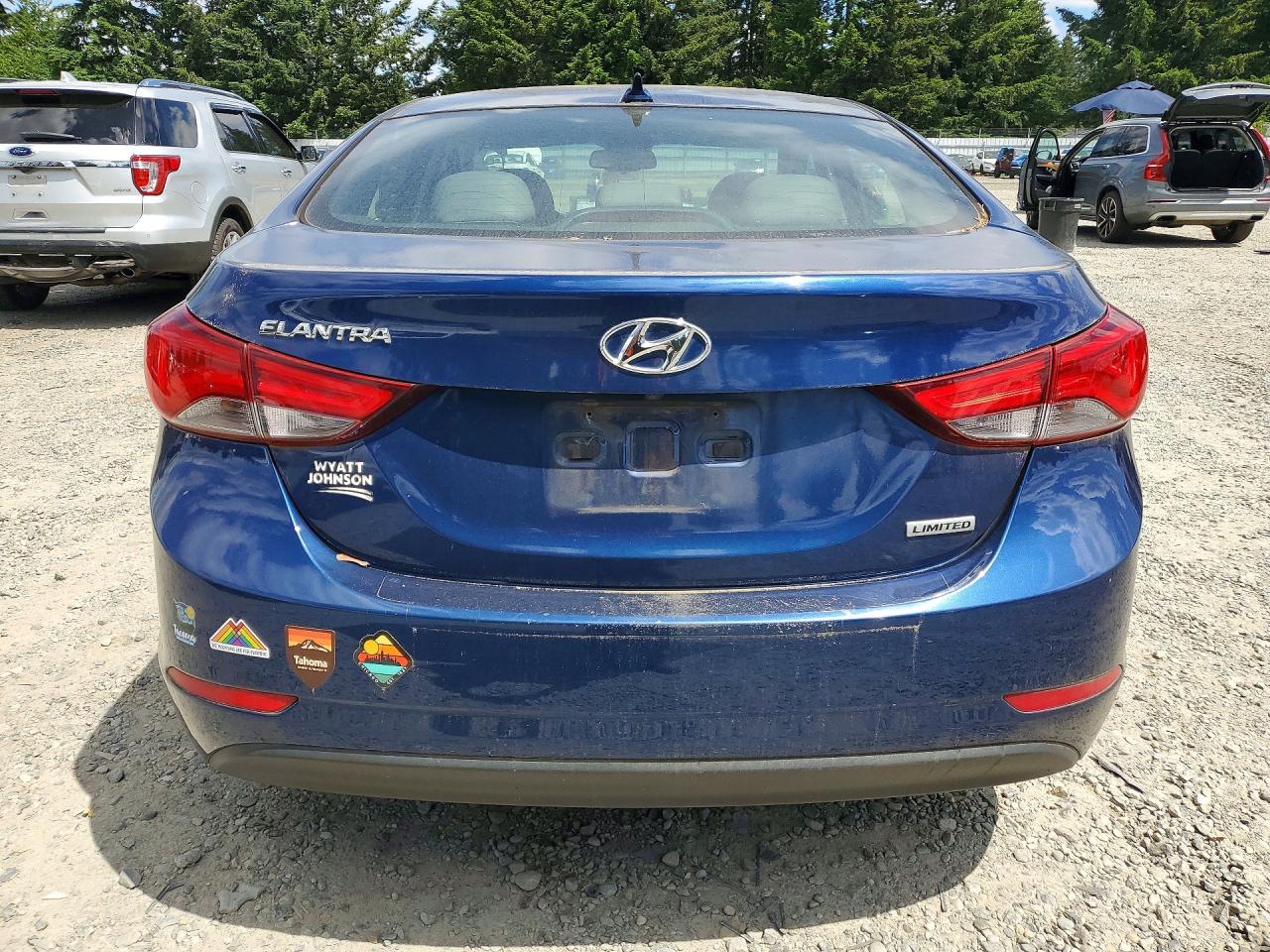 2016 Hyundai Elantra Limited Blue vin: 5NPDH4AE3GH723480
