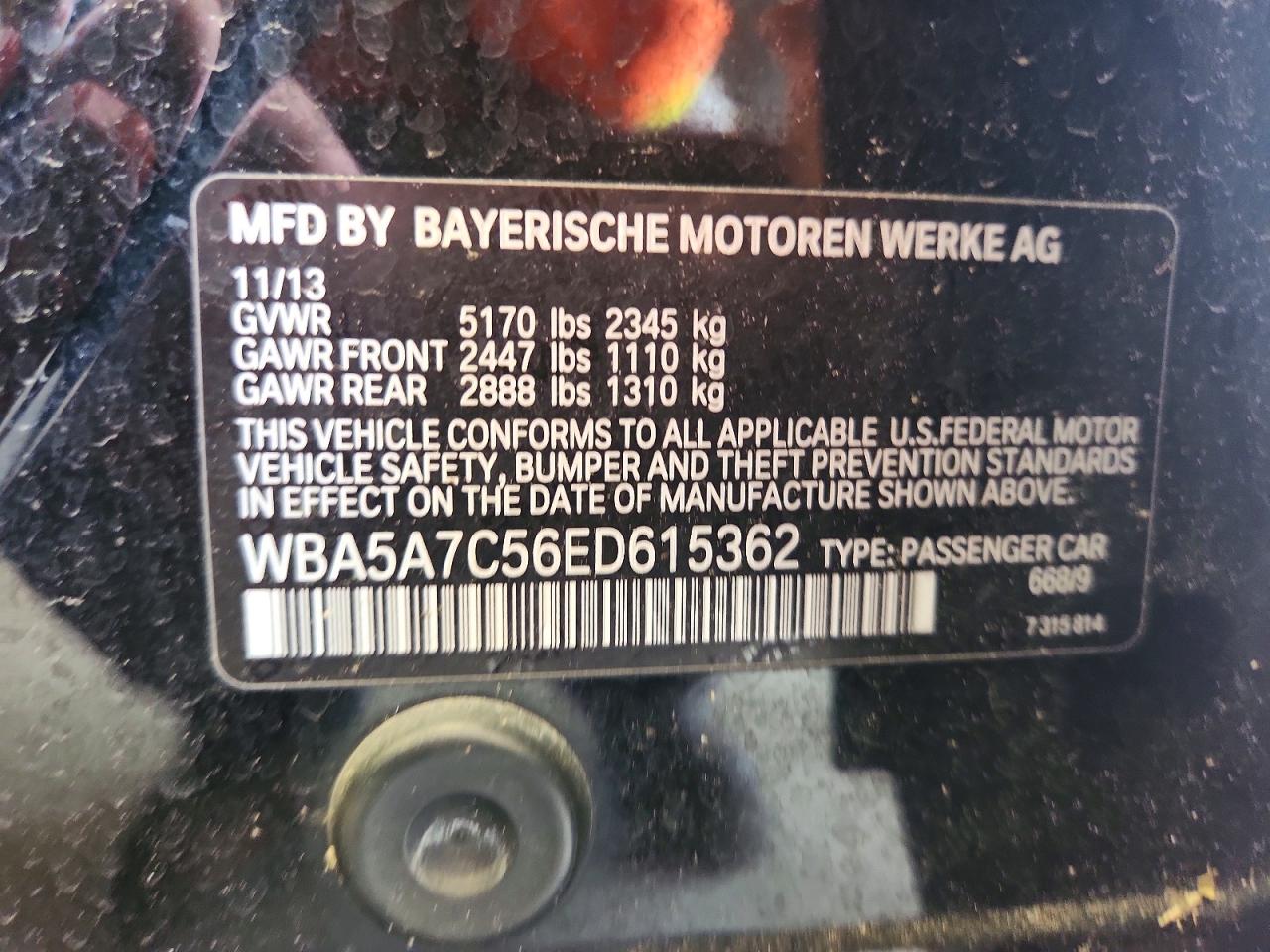 2014 Bmw 528 Xi Red vin: WBA5A7C56ED615362