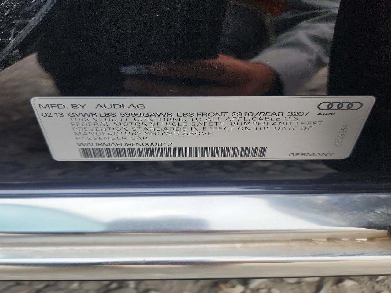 2014 Audi A8 L Tdi Quattro Черный vin: WAURMAFD9EN000842