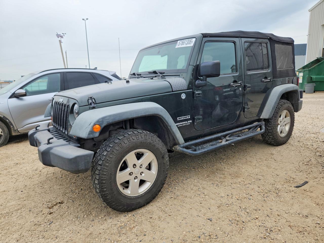 2012 Jeep Wrangler Unlimited Sport Green vin: 1C4BJWDG3CL100399