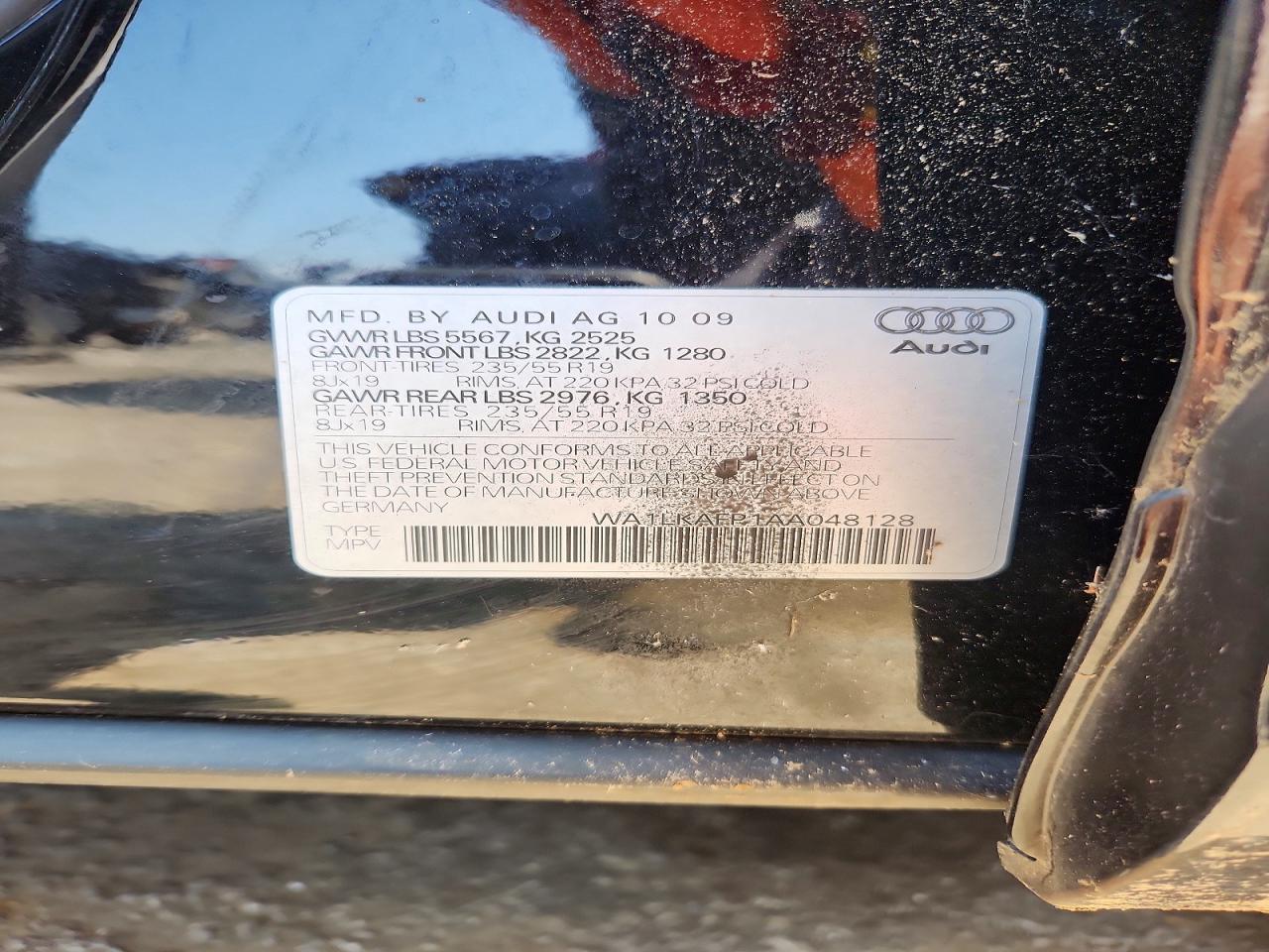 2010 Audi Q5 Premium Plus Black vin: WA1LKAFP1AA048128
