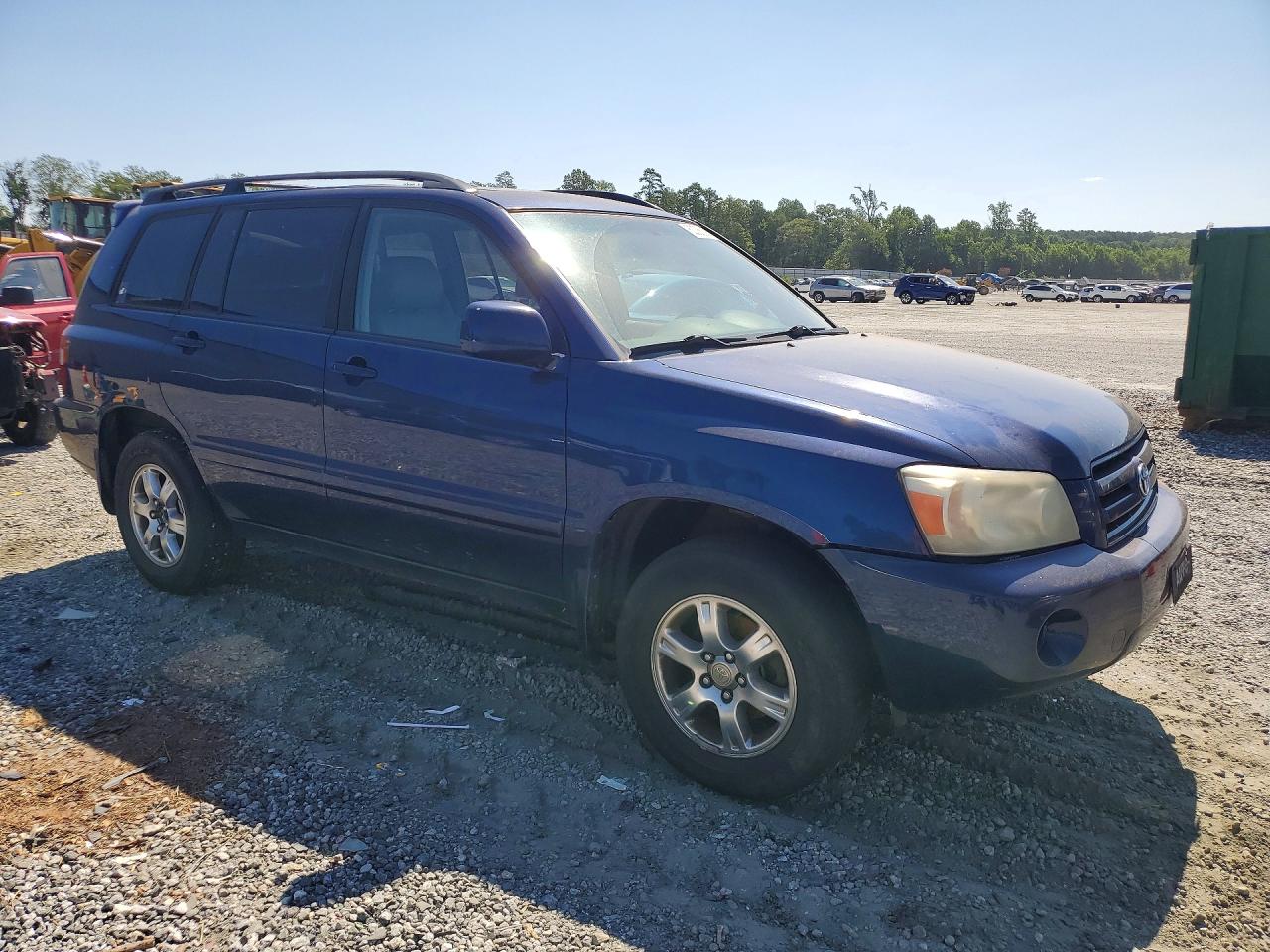 2007 Toyota Highlander Base Blue vin: JTEEP21A570216338