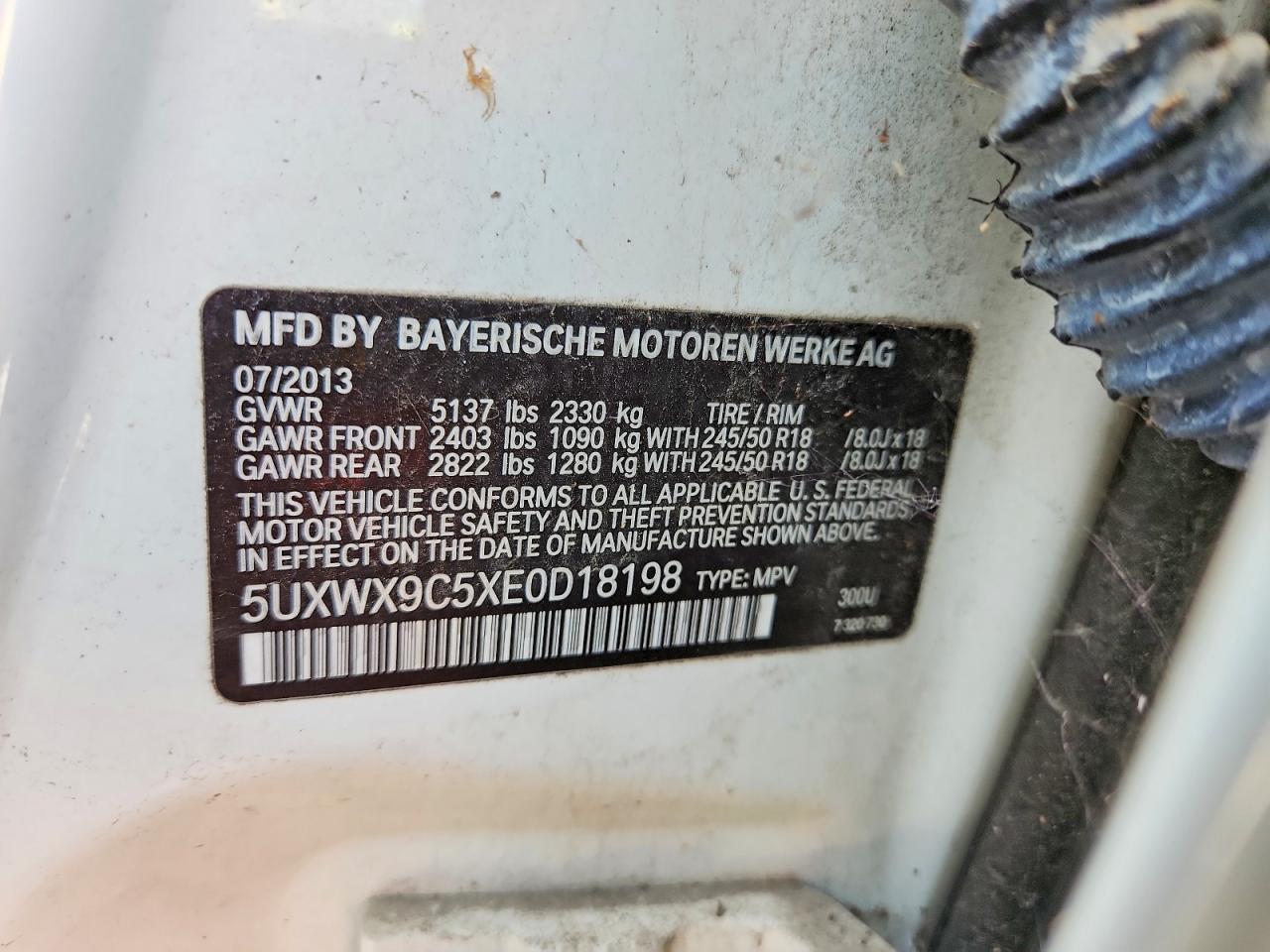 2014 Bmw X3 Xdrive28i Белый vin: 5UXWX9C5XE0D18198