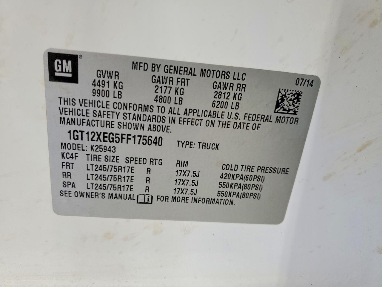 2015 Gmc Sierra K2500 Heavy Duty White vin: 1GT12XEG5FF175640
