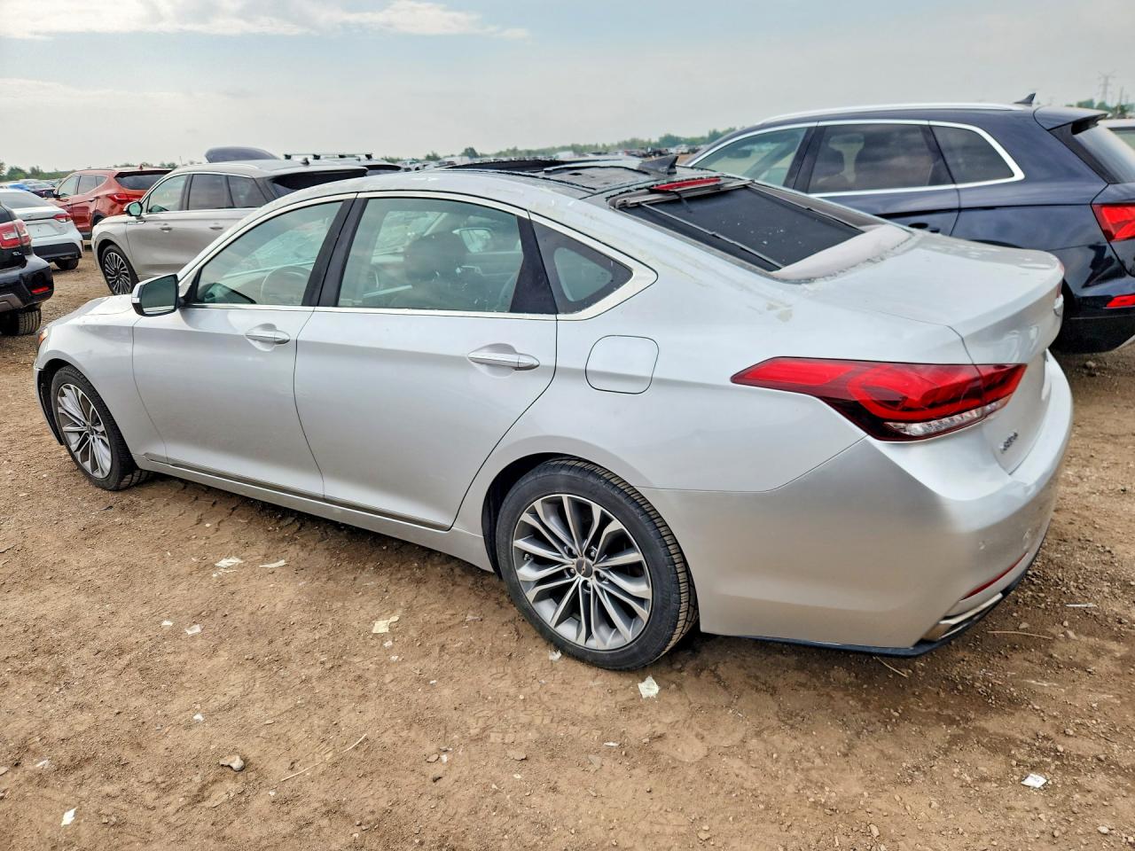2015 Hyundai Genesis 3.8l Silver vin: KMHGN4JE1FU064482