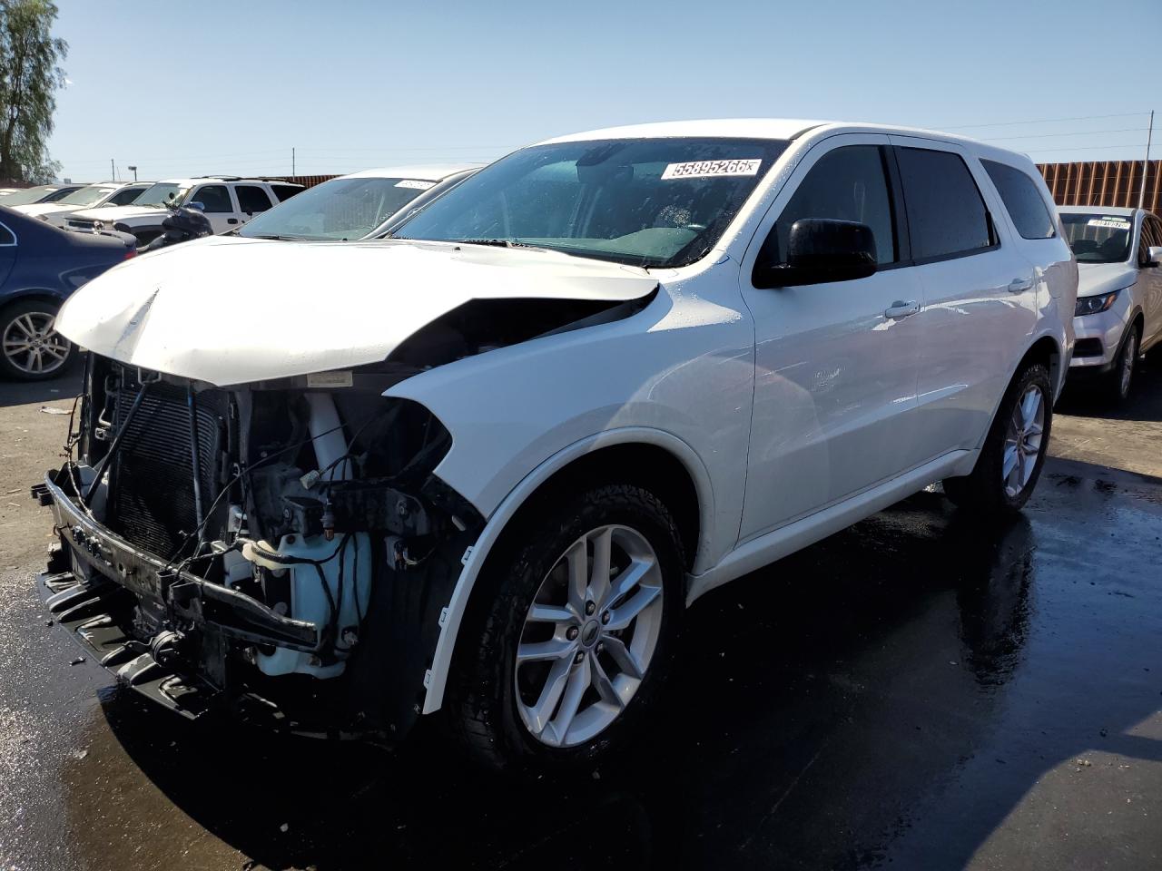 2023 Dodge Durango Gt White vin: 1C4RDJDG2PC682851 Damage: Left Front Fender, Multiple Dents/No Paint Damage, Pdr-2 Dents