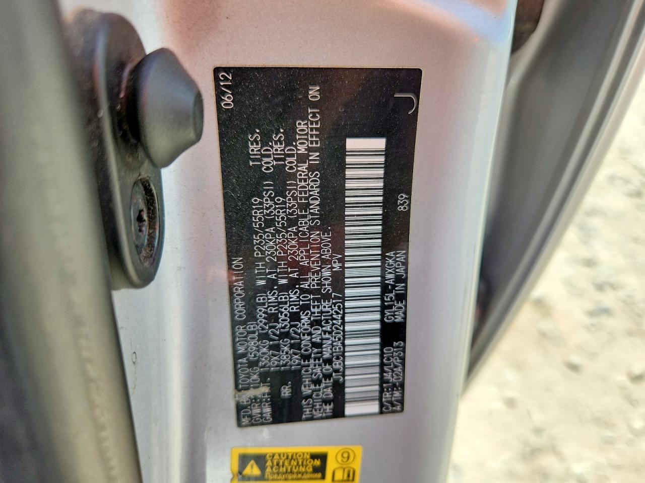 2013 Lexus Rx 450h Silver vin: JTJBC1BA5D2442517